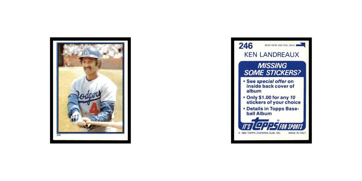 Ken Landreaux 1983 Topps Stickers #246 Los Angeles Dodgers Baseball Card NM