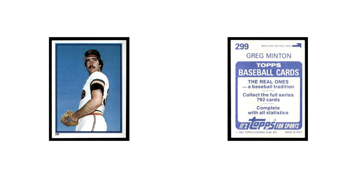 Greg Minton 1983 Topps Stickers #299 San Francisco Giants Baseball Card NM