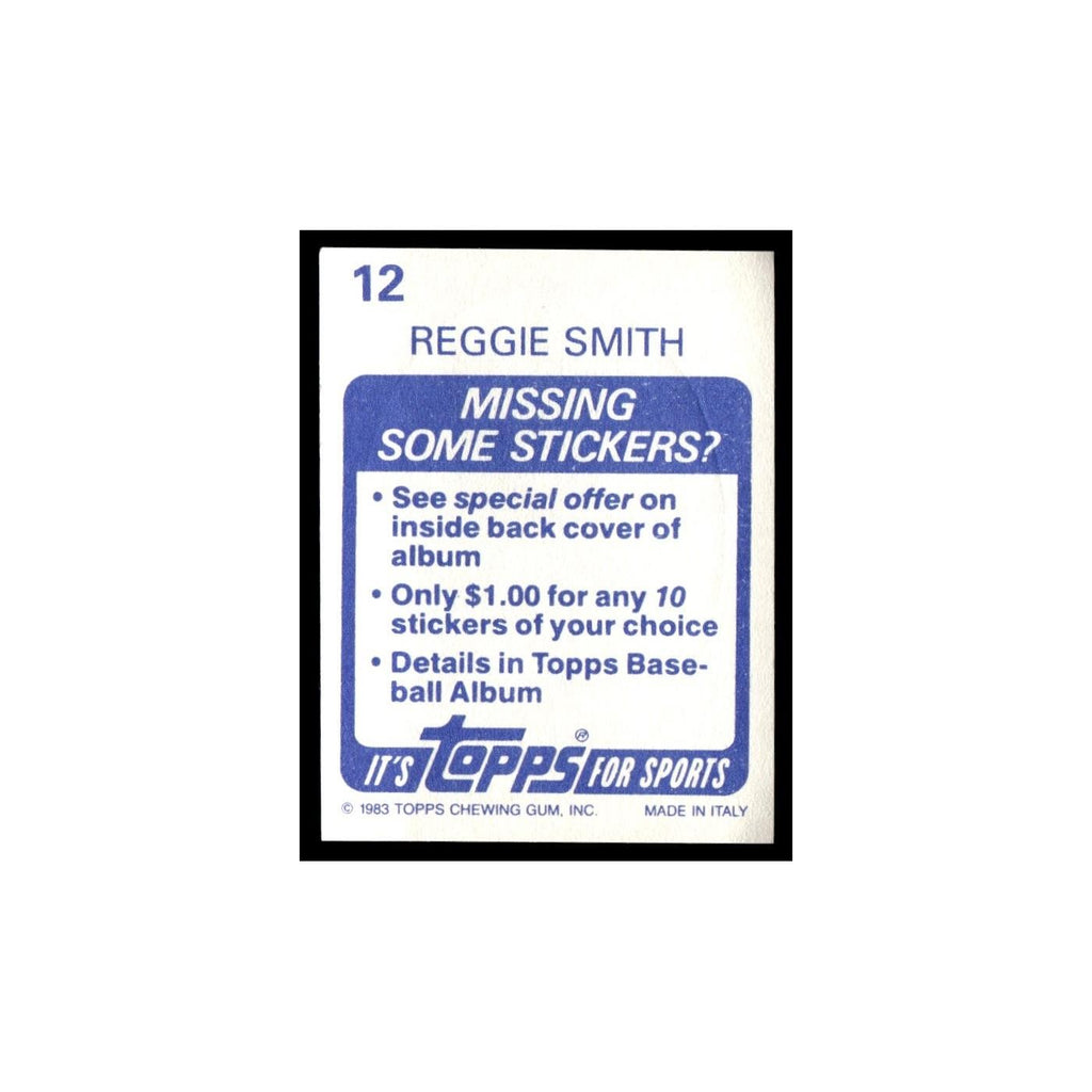 Reggie Smith 1983 Topps Stickers #12 San Francisco Giants Baseball Card NM