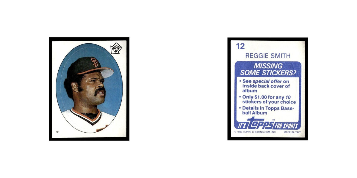 Reggie Smith 1983 Topps Stickers #12 San Francisco Giants Baseball Card NM