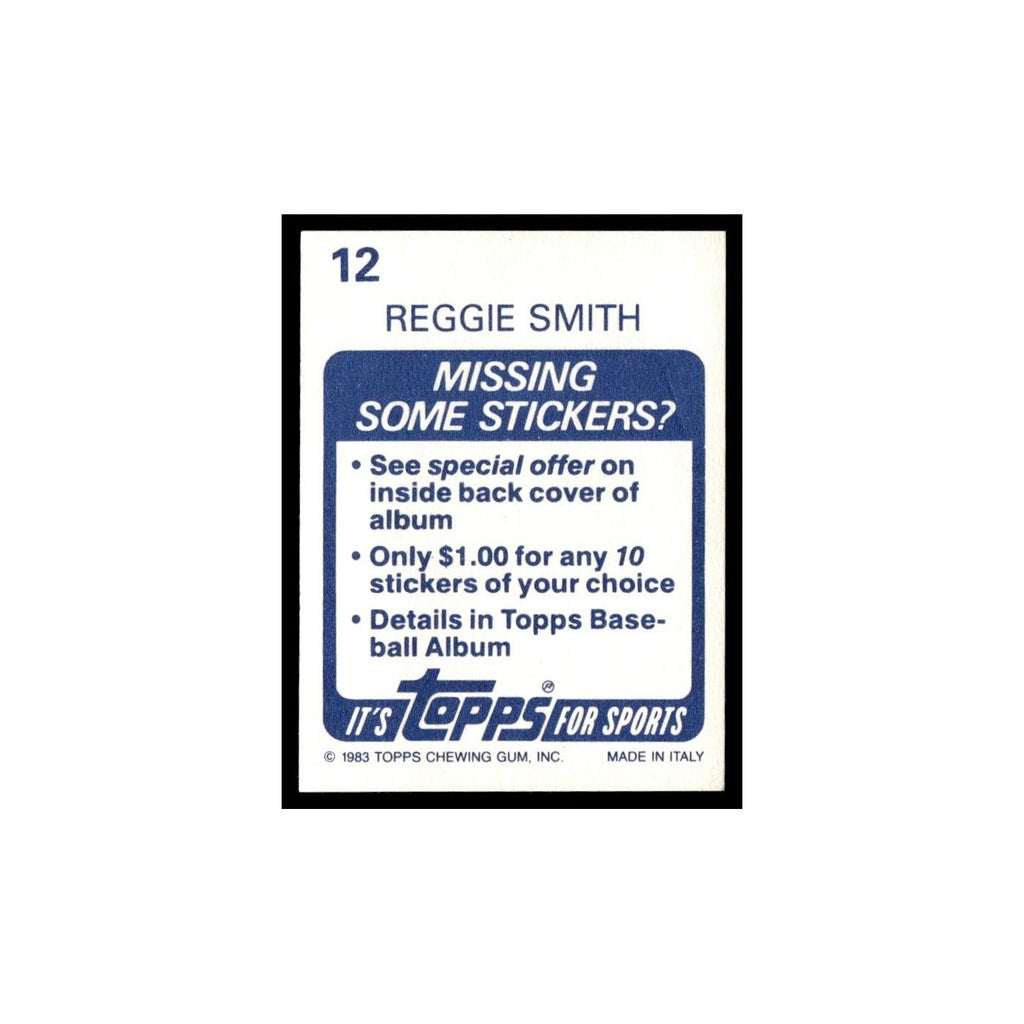 Reggie Smith 1983 Topps Stickers #12 San Francisco Giants Baseball Card NM