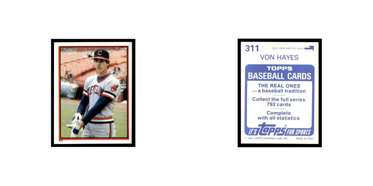 Von Hayes 1983 Topps Stickers #311 Cleveland Indians Baseball Card NM