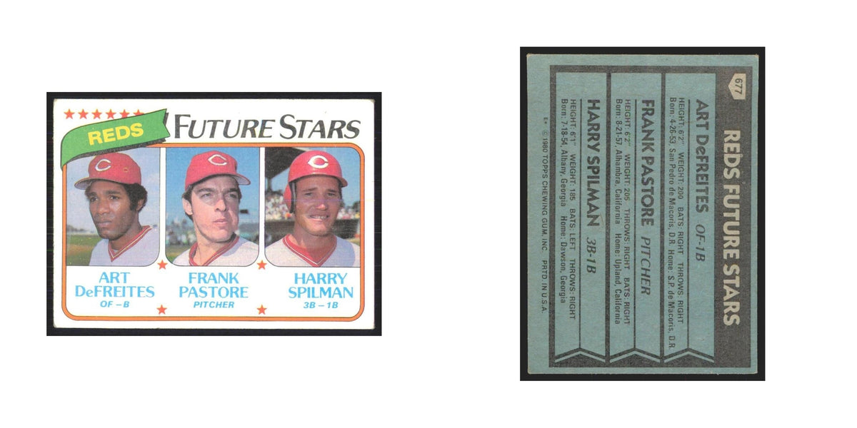 1980 Topps Art DeFreites/Frank Pastore/Harry Spilman RC Reds #677