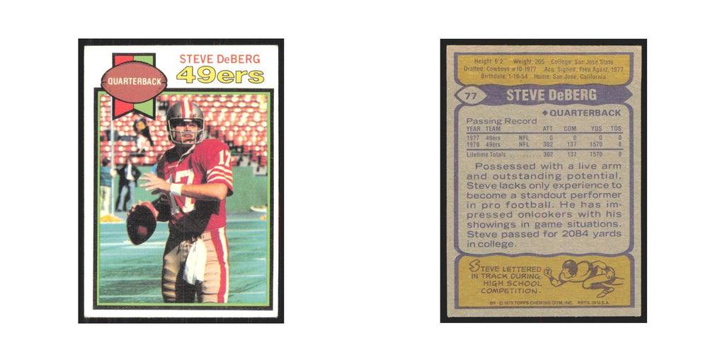 1979 Topps Steve DeBerg 49ers #77