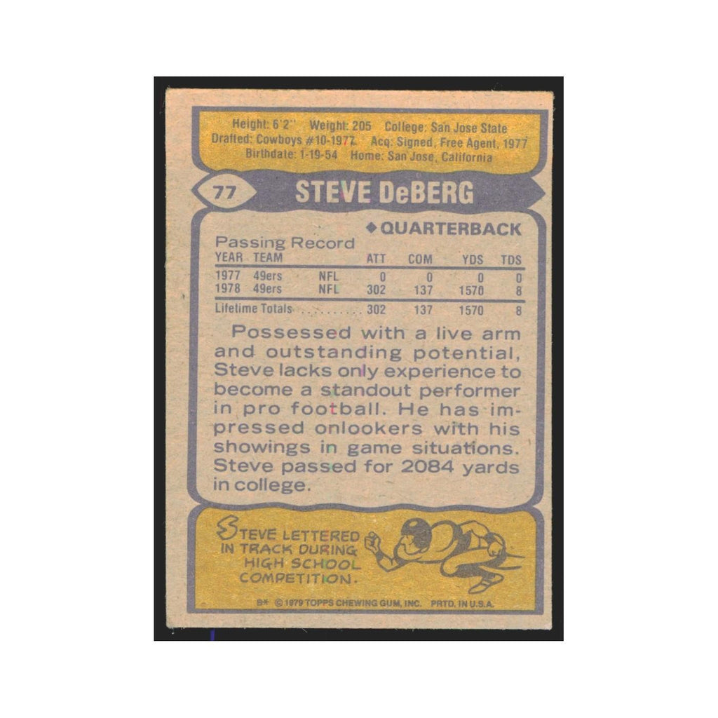 1979 Topps Steve DeBerg 49ers #77