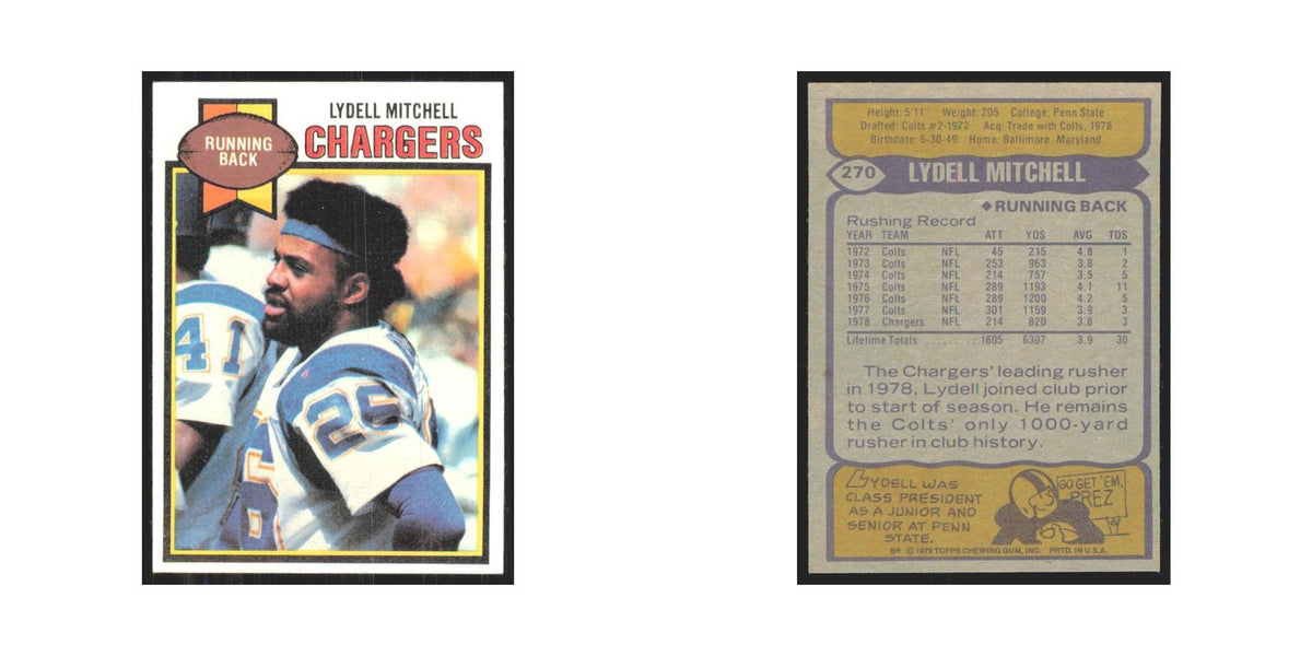 1979 Topps Lydell Mitchell San Diego Chargers #270