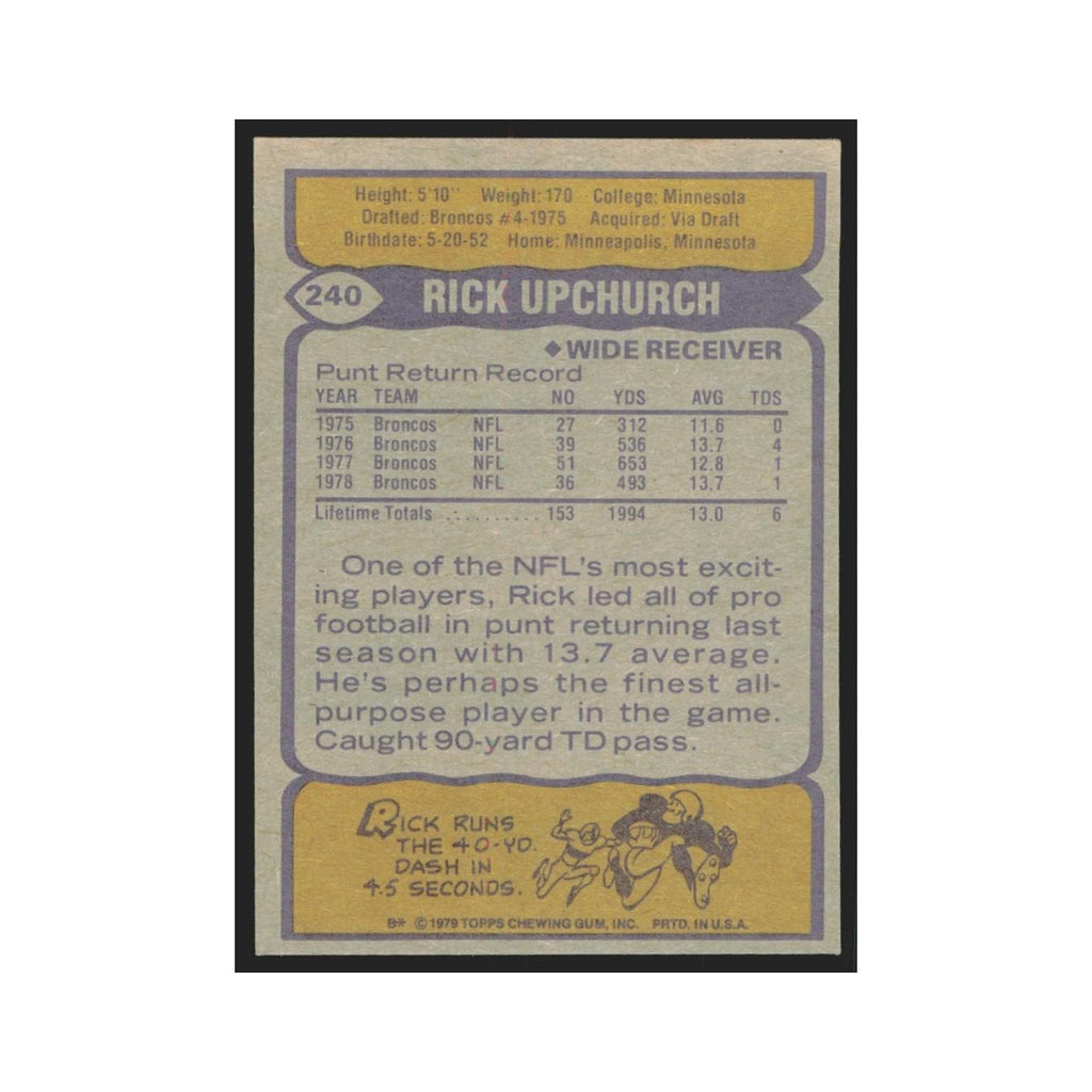 1979 Topps Rick Upchurch Broncos #240.0