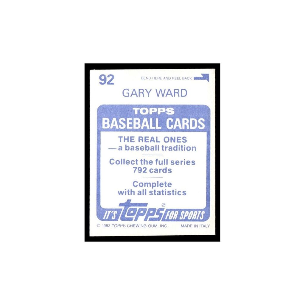 Gary Ward 1983 Topps Stickers #92 Minnesota Twins Baseball Card NM