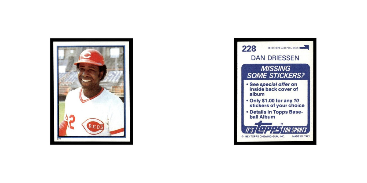 Dan Driessen 1983 Topps Stickers #228 Cincinnati Reds Baseball Card NM