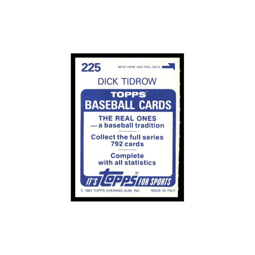 Dick Tidrow 1983 Topps Stickers #225 Chicago Cubs Baseball Card NM