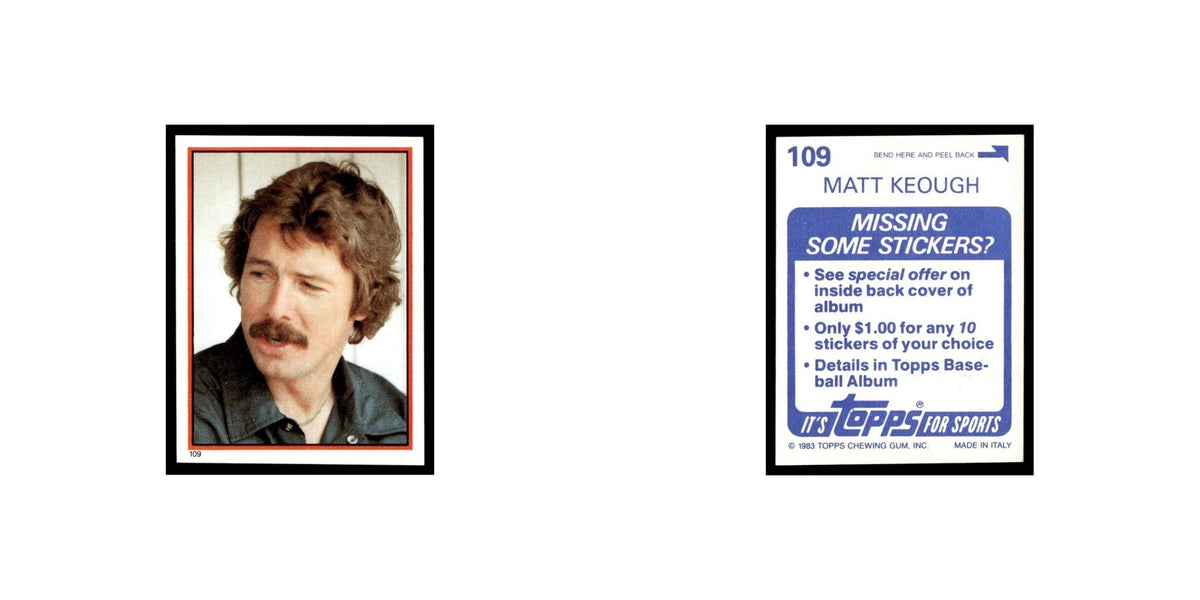 Matt Keough 1983 Topps Stickers #109 Oakland Athletics Baseball Card NM