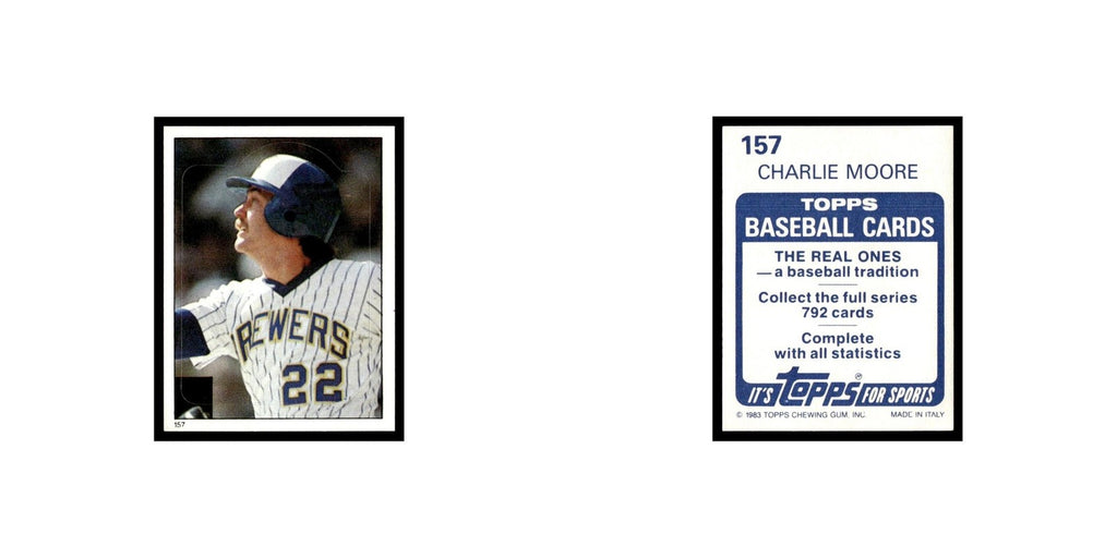 Charlie Moore 1983 Topps Stickers #157 Milwaukee Brewers Baseball Card NM