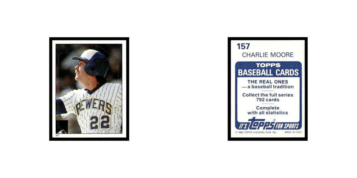 Charlie Moore 1983 Topps Stickers #157 Milwaukee Brewers Baseball Card NM