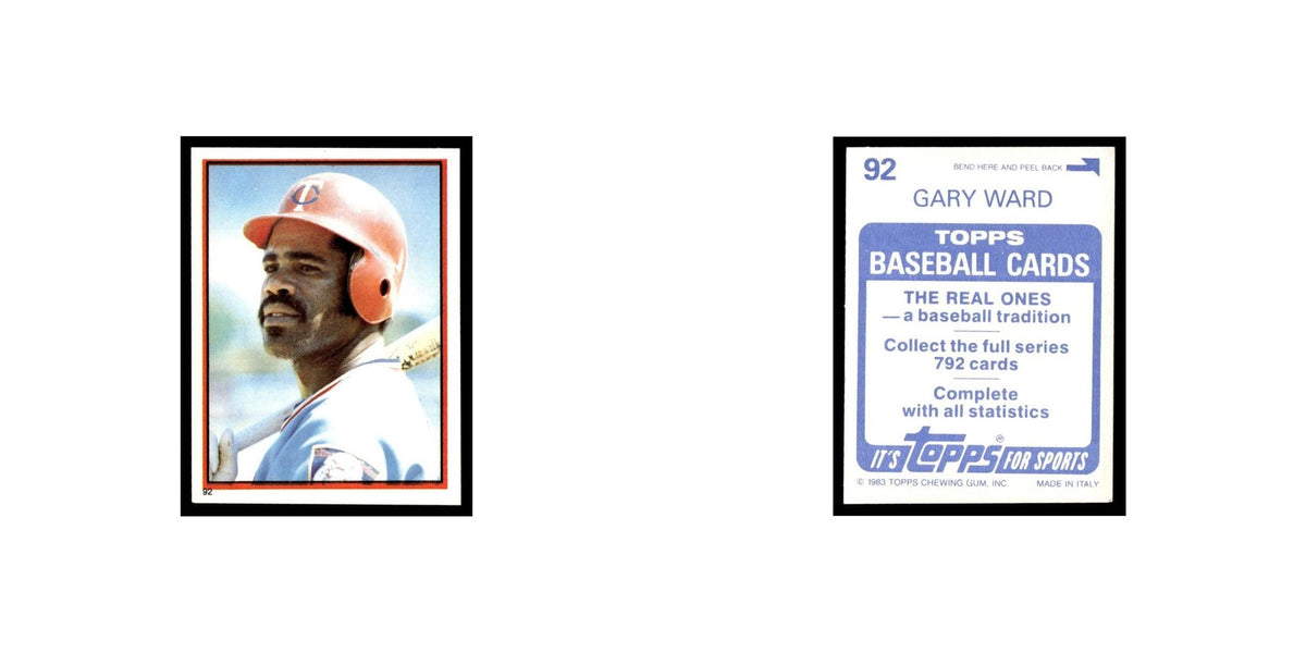 Gary Ward 1983 Topps Stickers #92 Minnesota Twins Baseball Card NM
