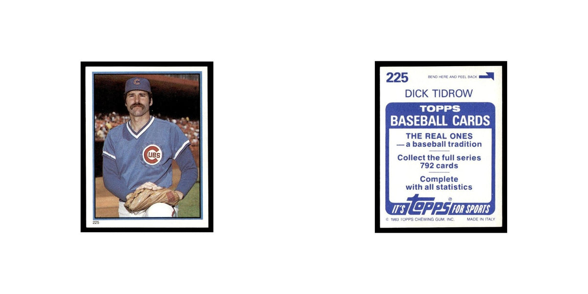 Dick Tidrow 1983 Topps Stickers #225 Chicago Cubs Baseball Card NM