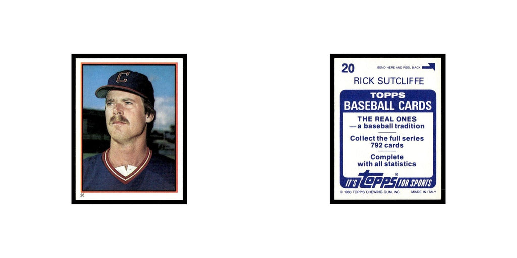 Rick Sutcliffe 1983 Topps Stickers #20 Cleveland Indians Baseball Card NM