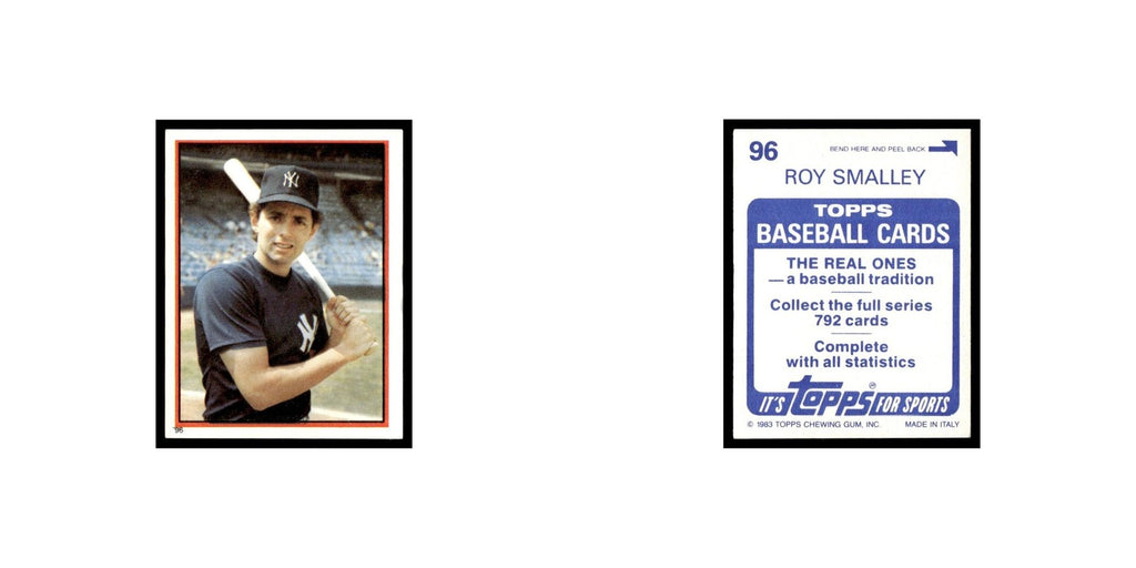 Roy Smalley 1983 Topps Stickers #96 New York Yankees Baseball Card NM