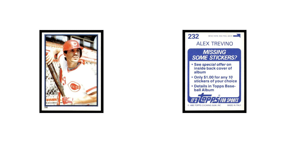 Alex Trevino 1983 Topps Stickers #232 Cincinnati Reds Baseball Card NM