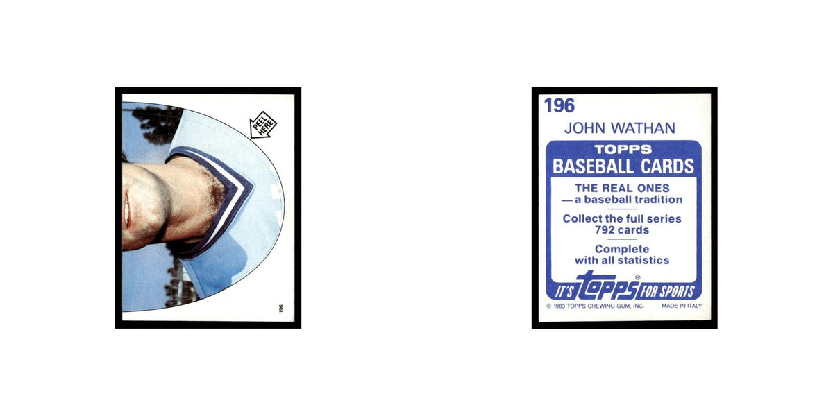 John Wathan 1983 Topps Stickers #196 Kansas City Royals Baseball Card NM