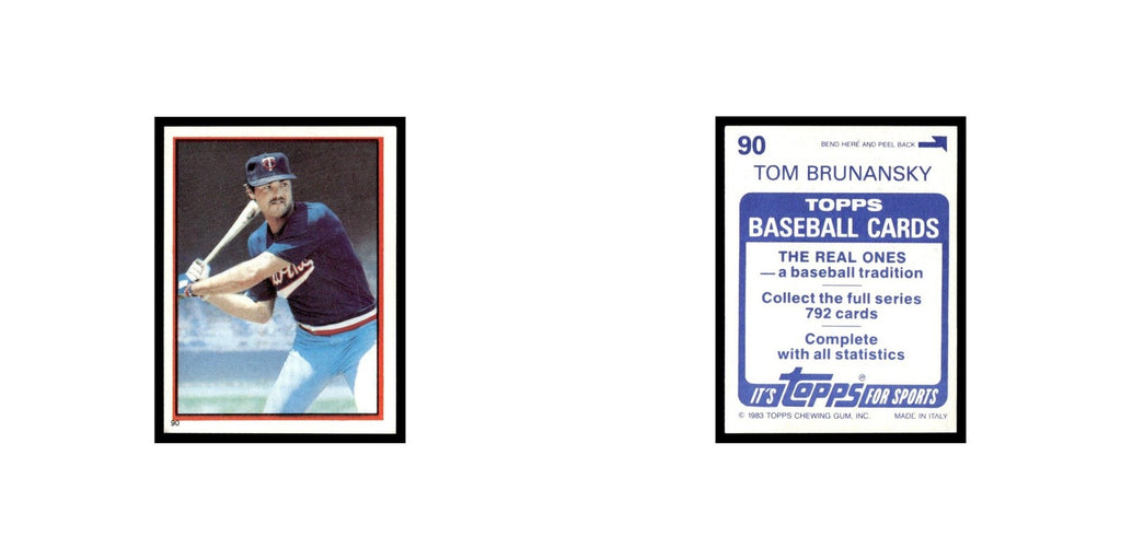 Tom Brunansky 1983 Topps Stickers #90 Minnesota Twins Baseball Card NM