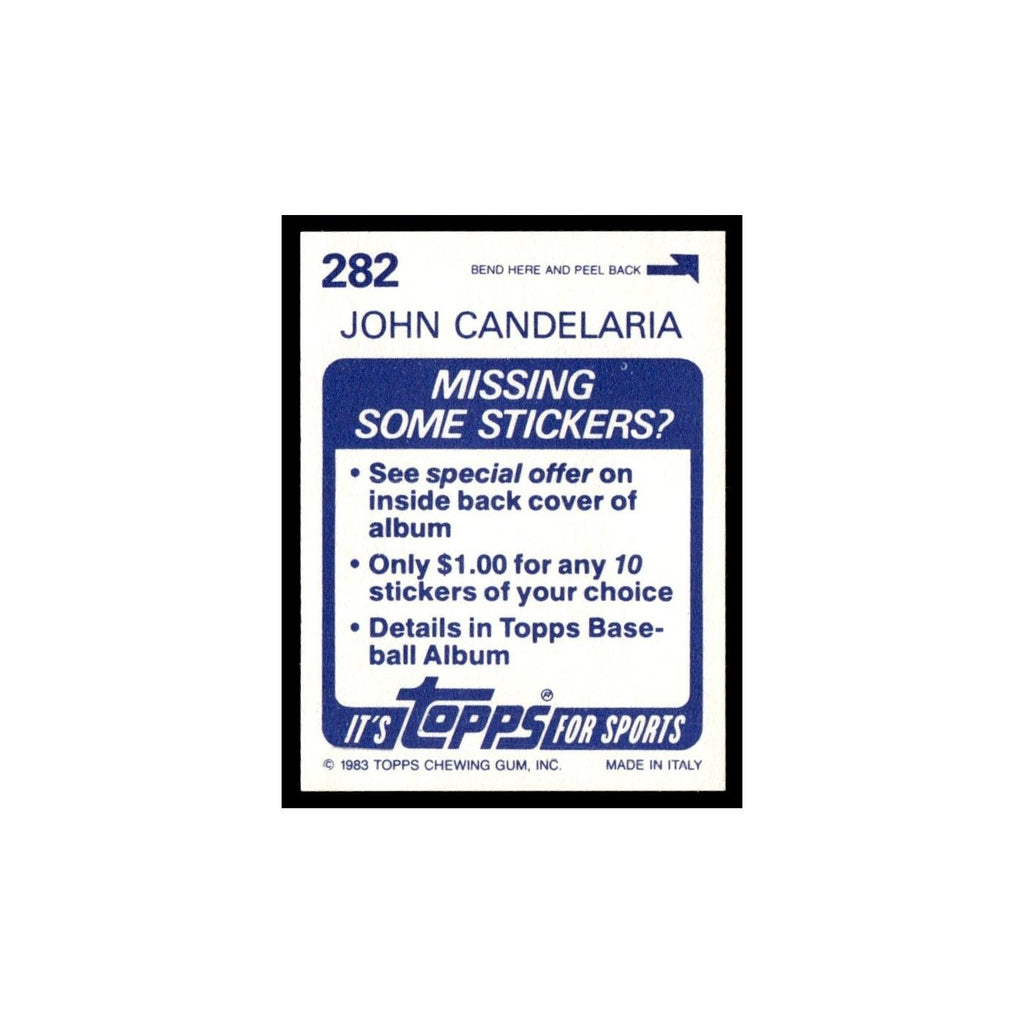 John Candelaria 1983 Topps Stickers #282 Pittsburgh Pirates Baseball Card NM