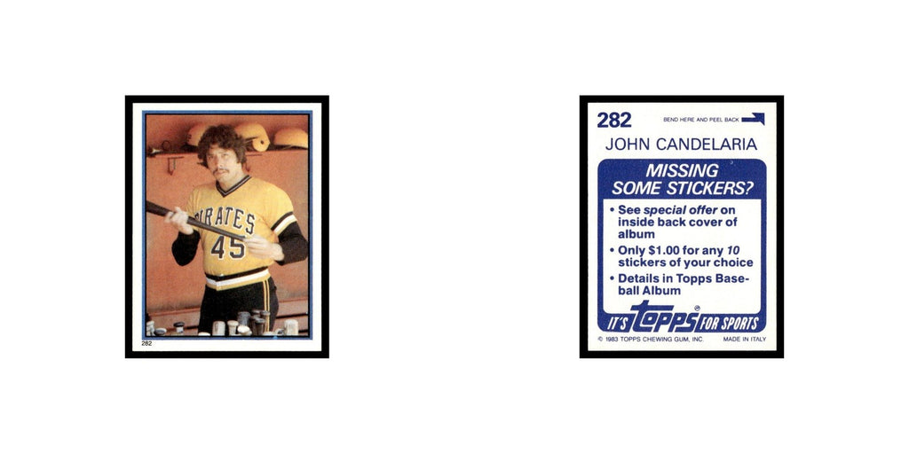 John Candelaria 1983 Topps Stickers #282 Pittsburgh Pirates Baseball Card NM