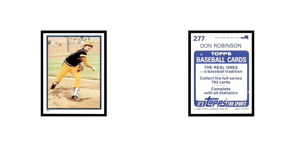 Don Robinson 1983 Topps Stickers #277 Pittsburgh Pirates Baseball Card NM