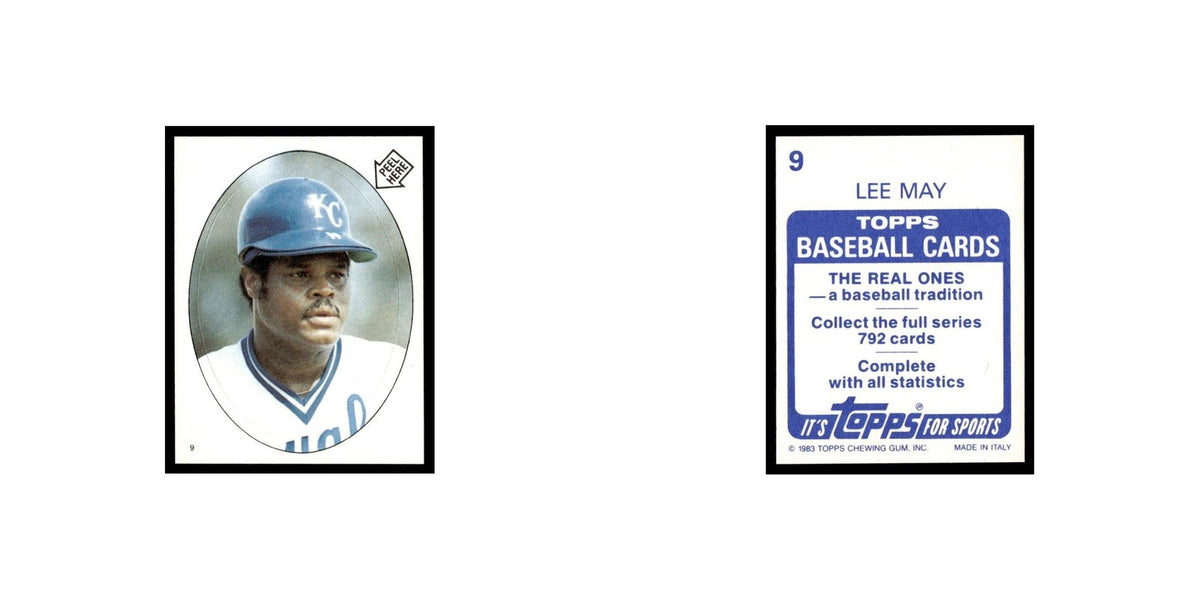 Lee May 1983 Topps Stickers #9 Kansas City Royals Baseball Card NM