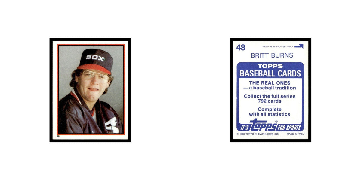 Britt Burns 1983 Topps Stickers #48 Chicago White Sox Baseball Card NM