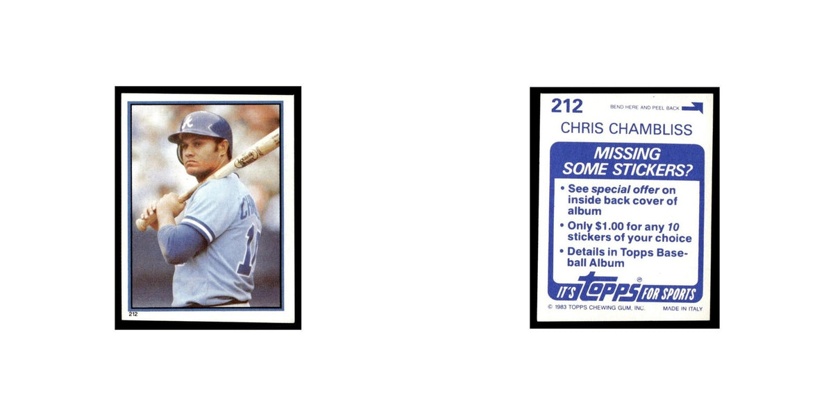 Chris Chambliss 1983 Topps Stickers #212 Atlanta Braves Baseball Card NM
