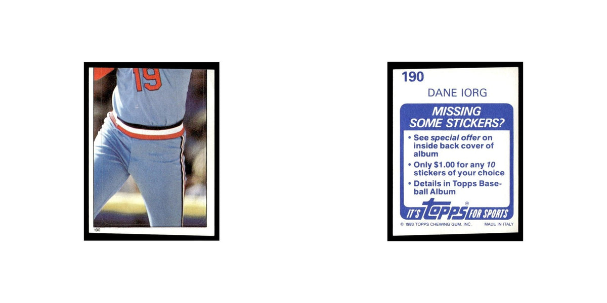 Dane Iorg 1983 Topps Stickers #190 St. Louis Cardinals Baseball Card NM