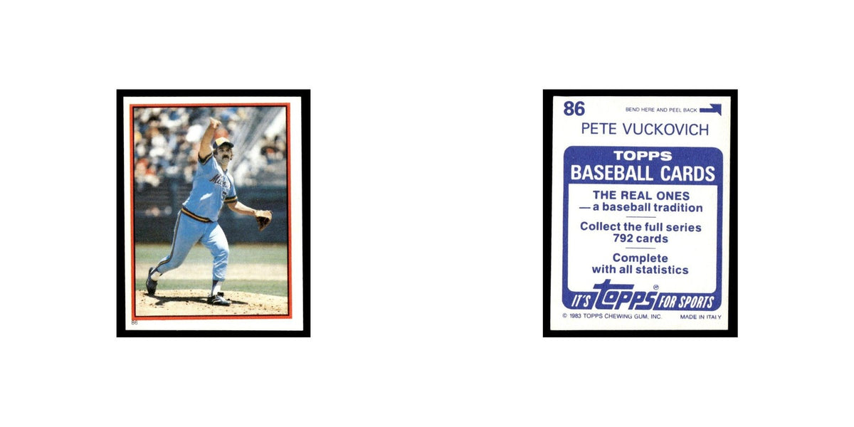Pete Vuckovich 1983 Topps Stickers #86 Milwaukee Brewers Baseball Card NM