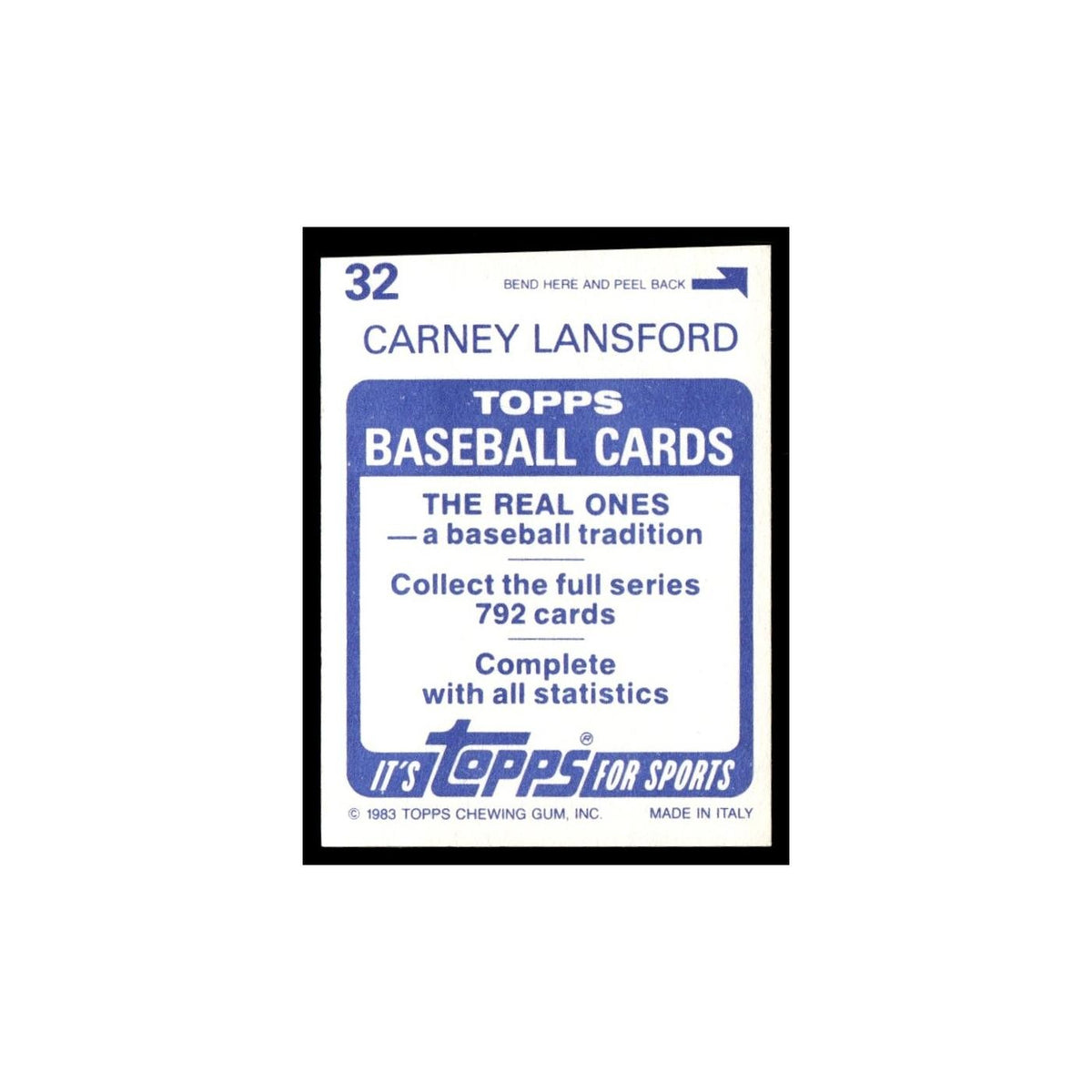 Carney Lansford 1983 Topps Stickers #32 Boston Red Sox Baseball Card NM