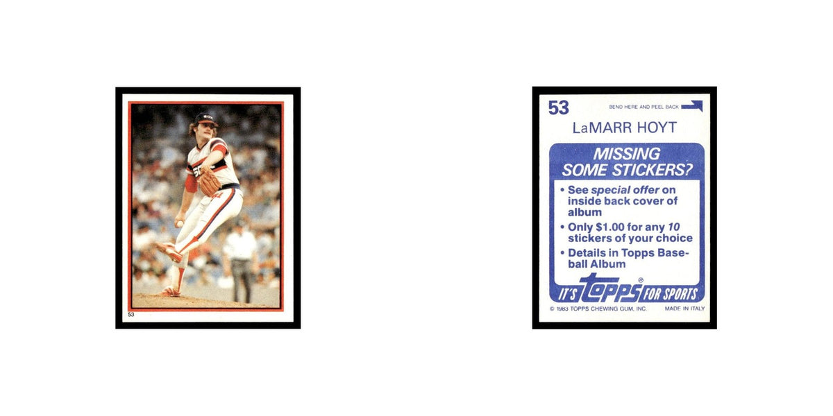 LaMarr Hoyt 1983 Topps Stickers #53 Chicago White Sox Baseball Card NM