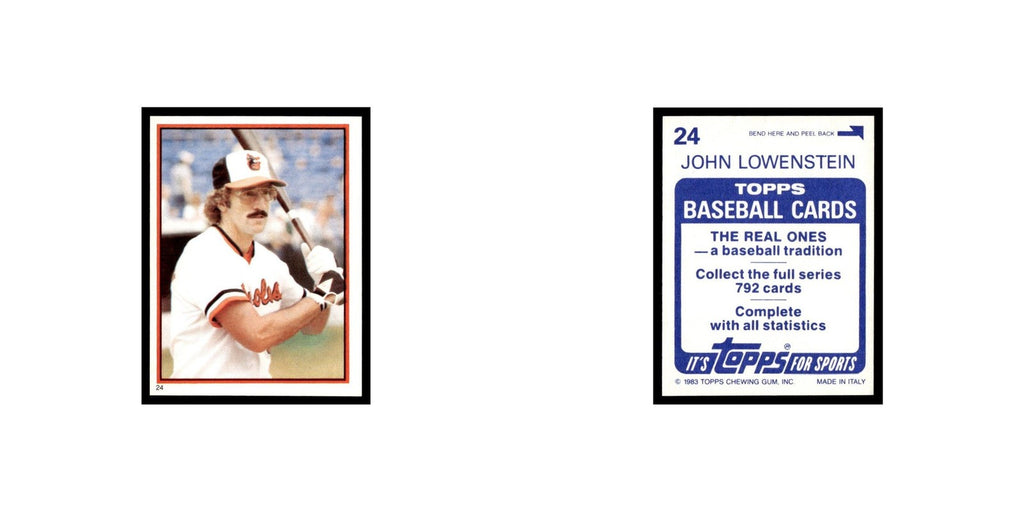 John Lowenstein 1983 Topps Stickers #24 Baltimore Orioles Baseball Card NM