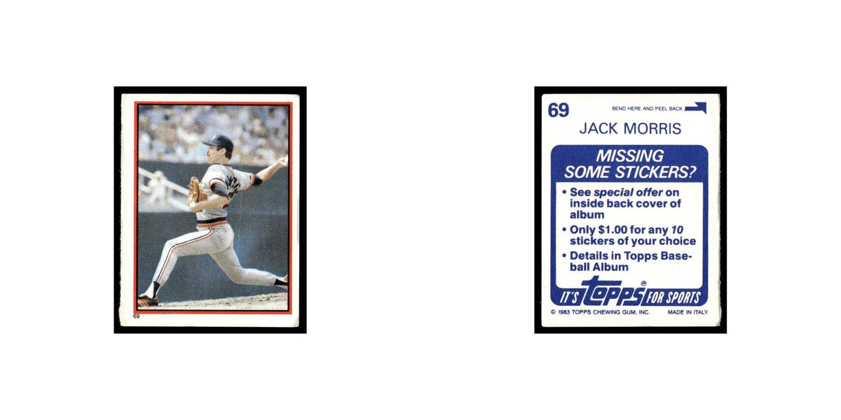 Jack Morris 1983 Topps Stickers #69 Detroit Tigers Baseball Card NM