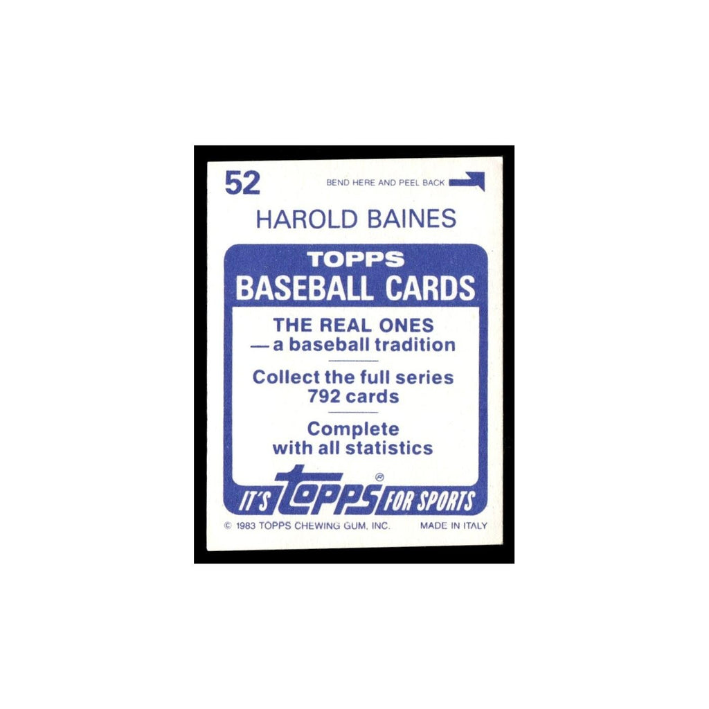 Harold Baines 1983 Topps Stickers #52 Chicago White Sox Baseball Card NM