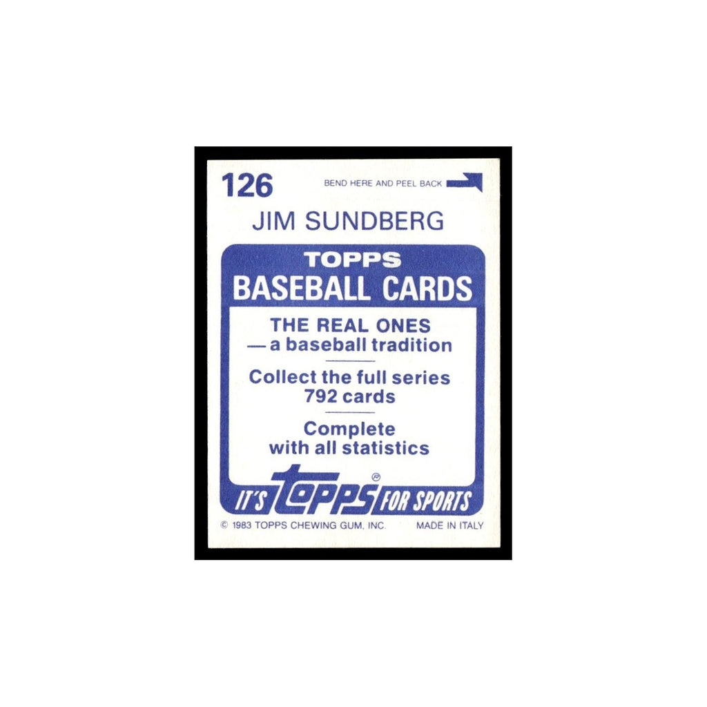 Jim Sundberg 1983 Topps Stickers #126 Texas Rangers Baseball Card NM