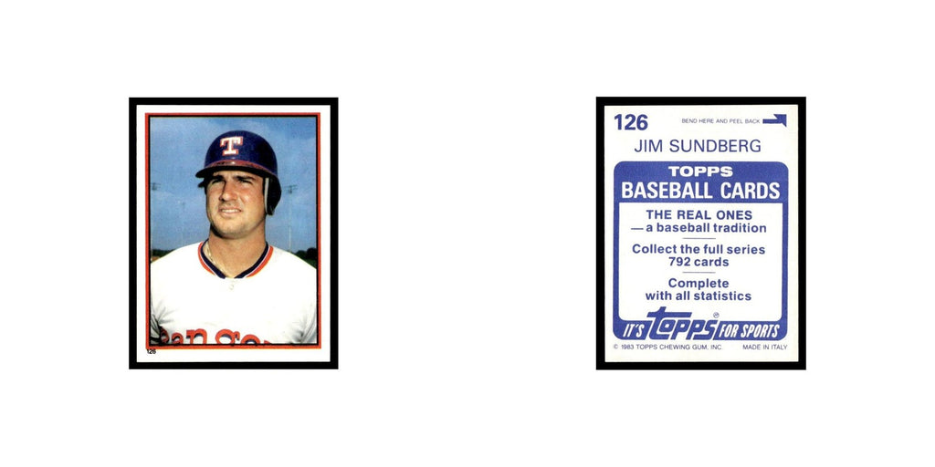Jim Sundberg 1983 Topps Stickers #126 Texas Rangers Baseball Card NM