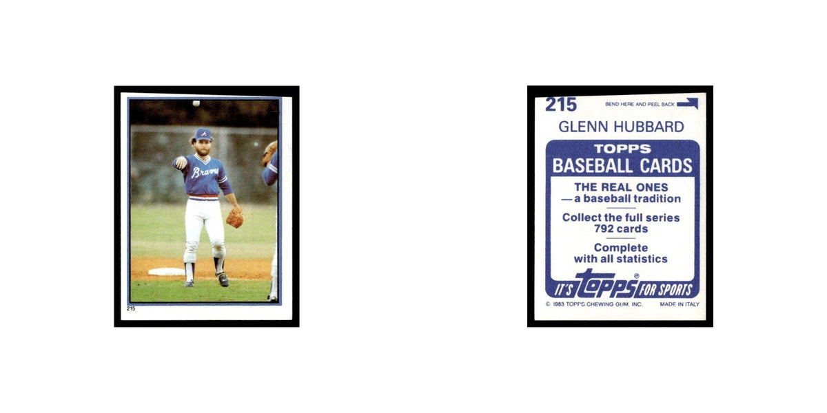Glenn Hubbard 1983 Topps Stickers #215 Atlanta Braves Baseball Card NM