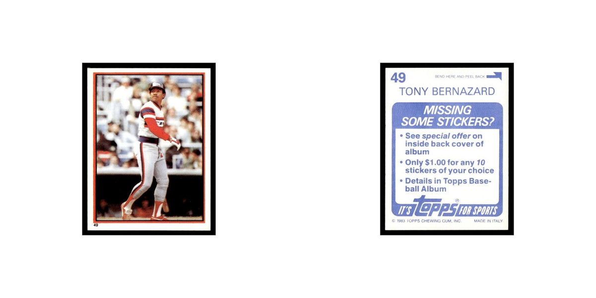 Tony Bernazard 1983 Topps Stickers #49 Chicago White Sox Baseball Card NM