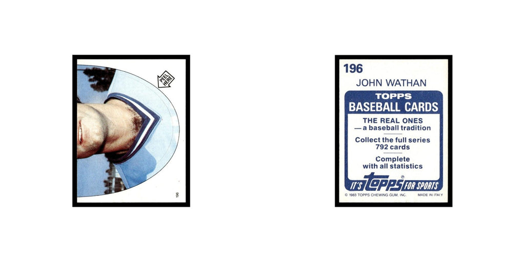 John Wathan 1983 Topps Stickers #196 Kansas City Royals Baseball Card NM