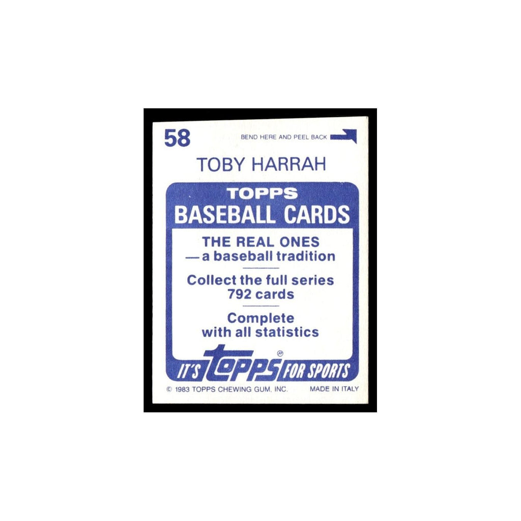 Toby Harrah 1983 Topps Stickers #58 Cleveland Indians Baseball Card NM