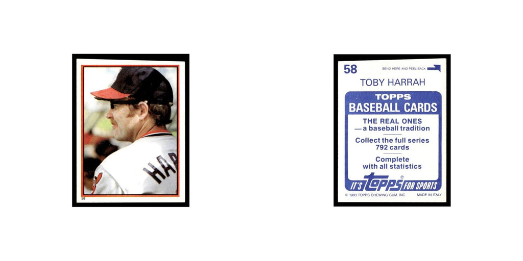 Toby Harrah 1983 Topps Stickers #58 Cleveland Indians Baseball Card NM