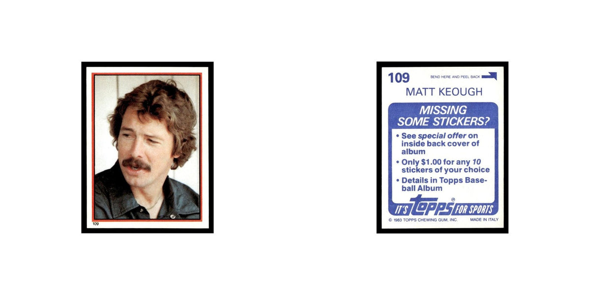 Matt Keough 1983 Topps Stickers #109 Oakland Athletics Baseball Card NM