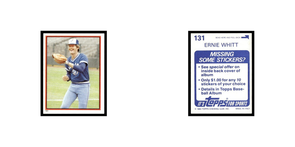 Ernie Whitt 1983 Topps Stickers #131 Toronto Blue Jays Baseball Card NM