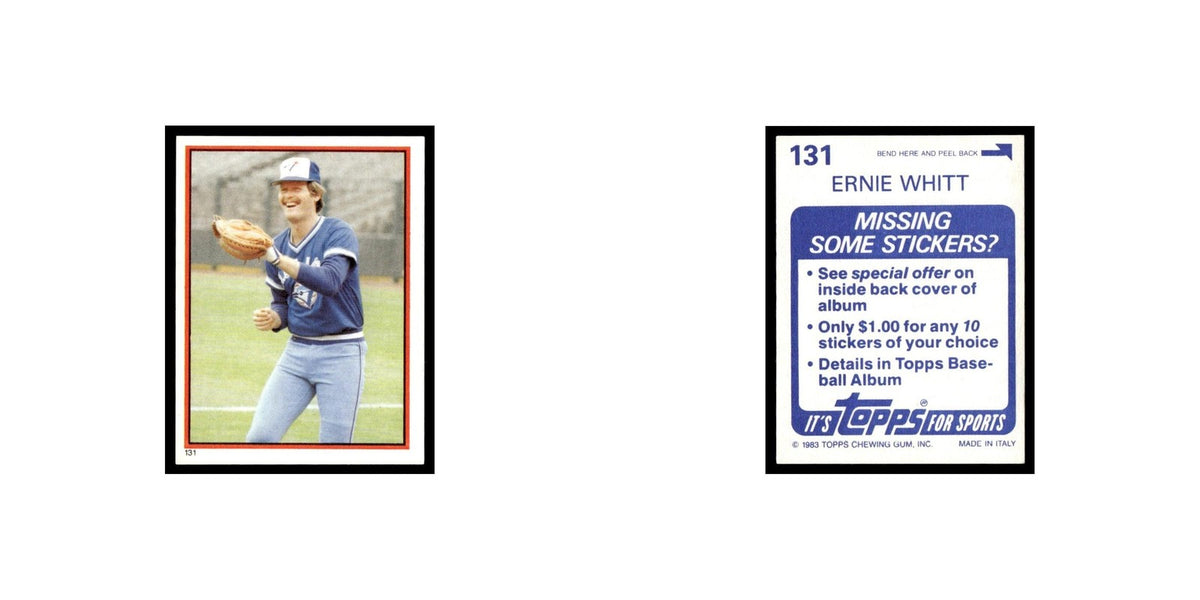 Ernie Whitt 1983 Topps Stickers #131 Toronto Blue Jays Baseball Card NM