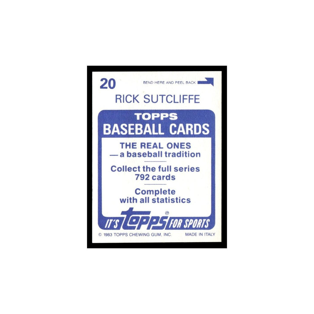 Rick Sutcliffe 1983 Topps Stickers #20 Cleveland Indians Baseball Card NM