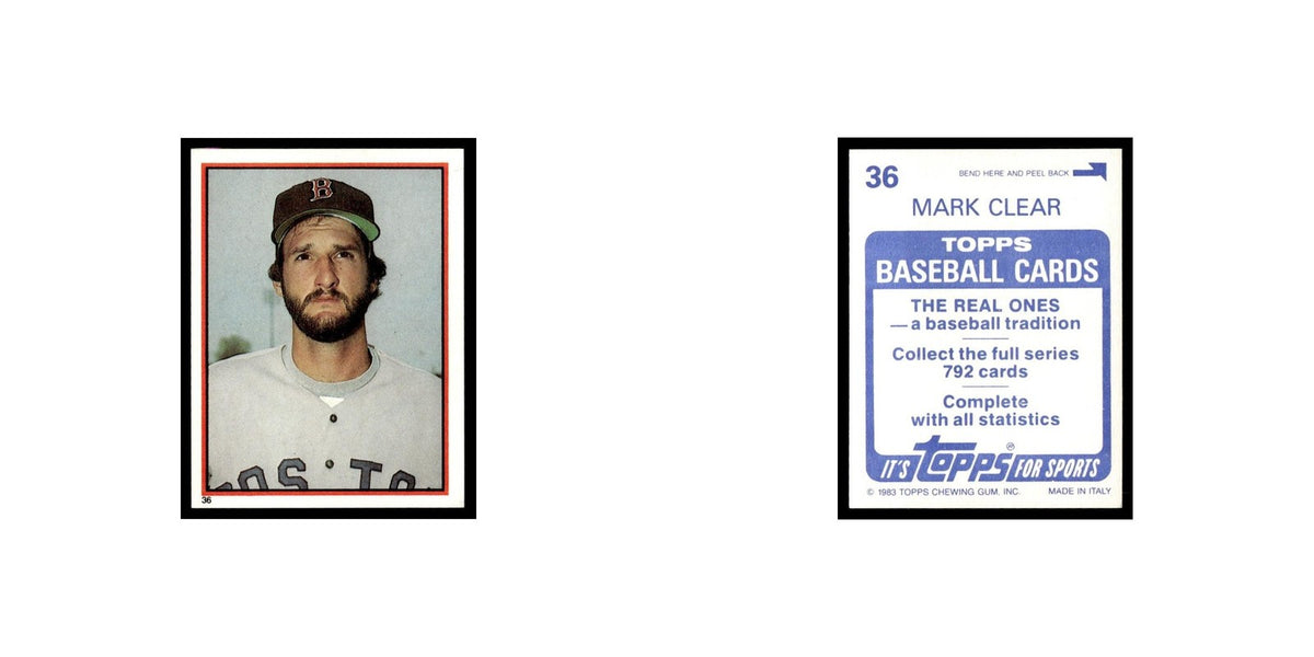Mark Clear 1983 Topps Stickers #36 Boston Red Sox Baseball Card NM