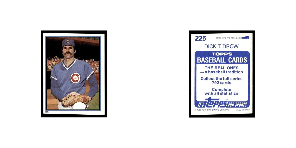 Dick Tidrow 1983 Topps Stickers #225 Chicago Cubs Baseball Card NM